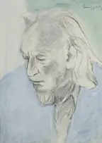 Jean Welz, Portrait of Walter Battiss, 1974, mixed media with charcoal on paper