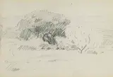 Jacobus Hendrik Pierneef, Bushveld Landscape with Trees, pencil on paper