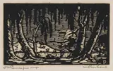 Jacobus Hendrik Pierneef, Boomstamme (Tree Trunks) (Nilant 82), linocut on rice paper