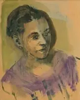 Jean Welz, Portrait of Anna Neethling-Pohl, ink on paper laid down on board