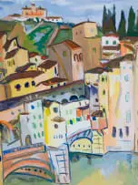 Irma Stern, Ponte Vecchio, Florence, 1937, gouache on paper