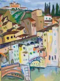 Irma Stern, Ponte Vecchio, Florence, 1937, gouache on paper