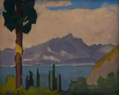 Maggie Laubser, Lake Garda, Italy, oil on card