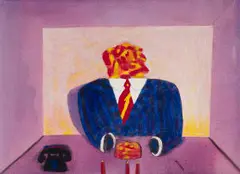 Robert Hodgins, You Were Saying?, oil on canvas