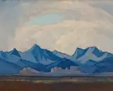 Jacobus Hendrik Pierneef, Landscape with Mountains, oil on board
