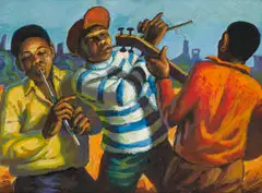 George Pemba, Musiek (Music), 1970, oil on canvasboard