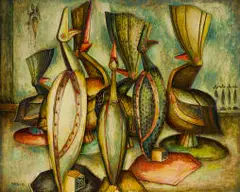 Alexis Preller, The Portuguese Birds, oil on board