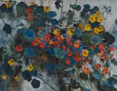Frans Oerder, Nasturtiums, oil on canvas