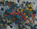 Frans Oerder, Nasturtiums, oil on canvas