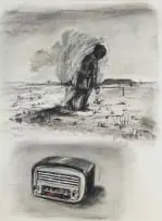 William Kentridge, Untitled Drawing for Mango Groove Music Video (Child in a Landscape and Radio), 1994, charcoal and chalk on paper