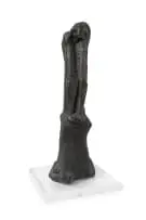 Ezrom Legae, Lamenting Woman (EL12), 1966, bronze with a black patina, on a glass base