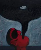Norman Catherine, Red Man, 2019, oil on canvas