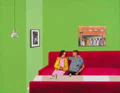 Sam Nhlengethwa, Lover's Corner, 2011, oil, acrylic and collage on canvas
