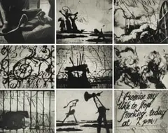 William Kentridge, Zeno Writing, nine, 2002, photogravure with drypoint and burnishing on Hahnemühle wove paper