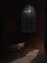 Keith Alexander, Oryx in Moonlight, 1991, oil on canvas