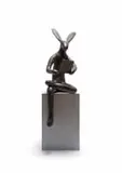 Guy Du Toit, Work from Home, 2025, bronze with brown patina