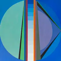 Kevin Atkinson, Abstract in Green and Purple, oil on canvas