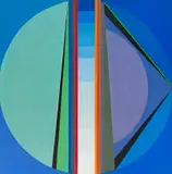 Kevin Atkinson, Abstract in Green and Purple, oil on canvas