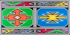 Esther Mahlangu, Untitled (Double Ndebele Pattern), 2017, acrylic on canvas