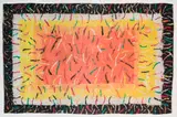 Durant Sihlali, Untitled (Abstract in Orange and Black), mixed media with pigment and handmade paper