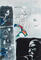 Nelson Makamo, Musicians, 2008, mixed media with monotype and pastel on paper