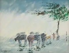 John Koenakeefe Mohl, The Tree for Shelter, in Storm W. Tvl (SA), oil on board