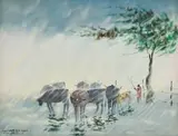 John Koenakeefe Mohl, The Tree for Shelter, in Storm W. Tvl (SA), oil on board