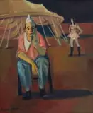 Maurice van Essche, Circus, oil on canvas