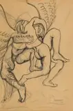 Alexis Preller, Icarus Falling, 1940, pen and pencil on paper