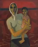 Maurice van Essche, Mother and Child, 1970, oil on canvas