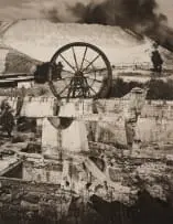 David Goldblatt, Old Mill Foundations, Tailing Wheel, and Sand Dump, Witwatersrand Deep Gold Mine, Germiston, August 1966, 2014, silver gelatin print on fibre-based paper