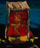 Walter Battiss, Red Palanquin, oil on canvas