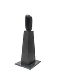 Anton Smit, Untitled (Head), ciment fondue, on a painted wooden base