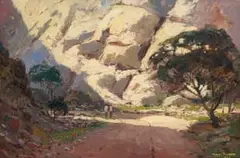 Mountain Pass by Adriaan Boshoff, 1964, oil on board, offered May 2026