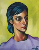 Johannes Meintjes, Portrait of Gnidia van Rooy, 1963, oil on canvasboard