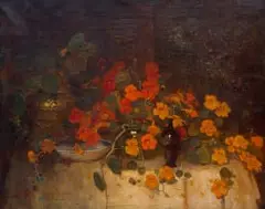 Frans Oerder, Still Life with Nasturtiums, oil on canvas