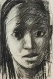 Bill Ainslie, Zindzi Mandela, charcoal on paper