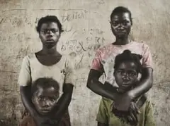 Guy Tillim, Sisters Bertha Chiquia and Jamba Rosa, and Sisters Louisa Vuyuyu and Maria Namunga, Kunhinga Angola, 2002, archival pigment inks on 300g coated cotton paper