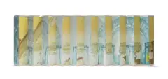 Martine Jackson, Glass Cabinet + Landscape, photolithograph on fabric laid down on wood panel