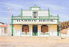 Harris Bros., Merchants, Grabouw by John Kramer, 2000, oil on canvas, sold May 2026