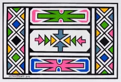 Esther Mahlangu, Untitled, 2014, colour screenprint on Somerset Velvet 330gsm paper with varnish
