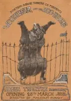 Woozebear and the Zoo-Bears - Arena Theatre, Rosebank, Opening 28th March (S. 238) by William Kentridge, 1981, offset lithograph on brown paper, offered May 2026