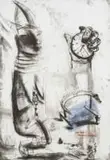 Deborah Bell, Ma Ubu, Political Advisor, Ubu in Africa Series, 1997, drypoint and chine collé on paper