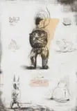 Deborah Bell, Ubu, Ma Ubu and Ma Ubu's Lover, Ubu in Africa Series, 1997, drypoint and chine collé on paper