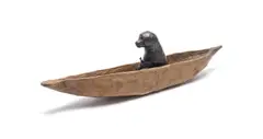 Wilma Cruise, Rita (Baboon Knitting), 2018, bronze and wood