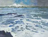 Lucy Mary Wiles, Seascape, oil on canvas laid down on board