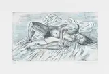 Conrad Botes, Sleeping Nude, 2022, colour etching on paper