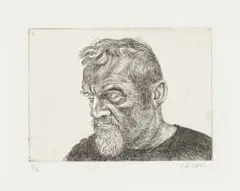 Conrad Botes, Self Portrait, 2021, etching on paper