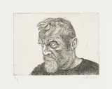 Conrad Botes, Self Portrait, 2021, etching on paper