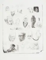 Conrad Botes, Die Verskriklike Fronse van Mannetjies (The Terrible Frowns of Men), 1993, lithograph on paper